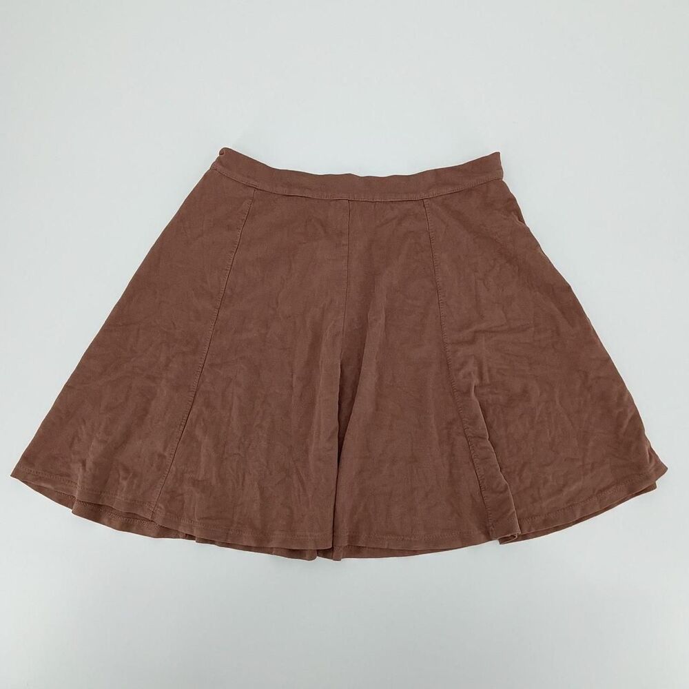 Love Culture Super Soft Faux Suede Mini Skirt Brown M Minimalist Western Baddie